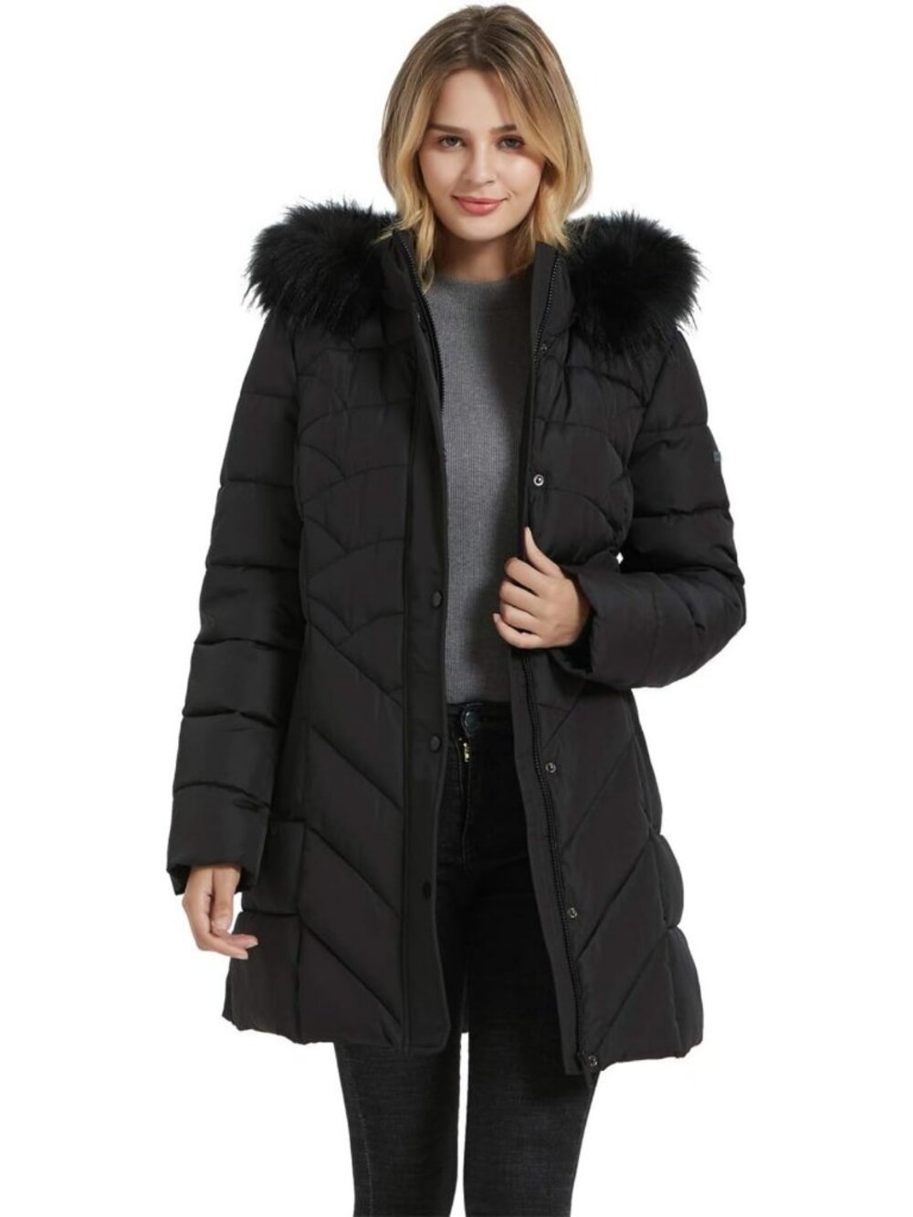 Cozy Women's Winter Thicken Long Parka Jacket with Pockets, XS-3XL, Warm